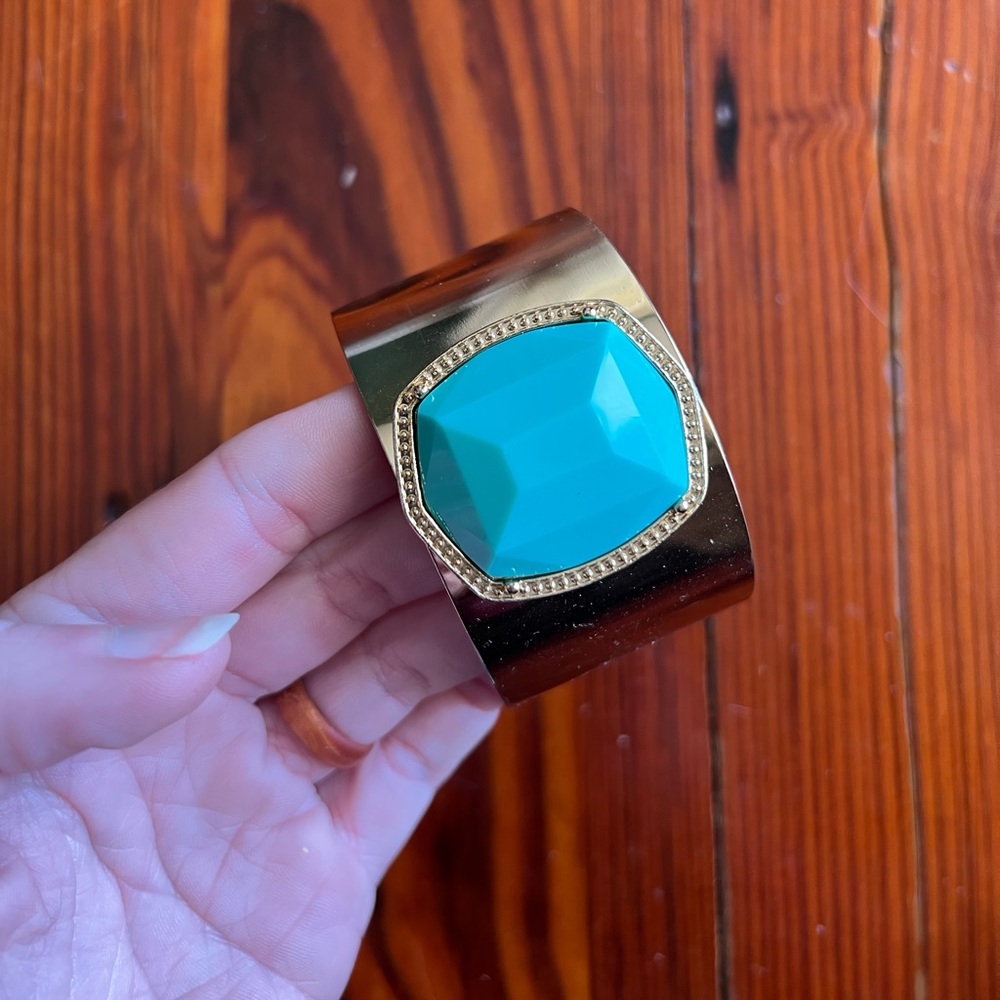 Anthropologie Gold and Turquoise Bracelet